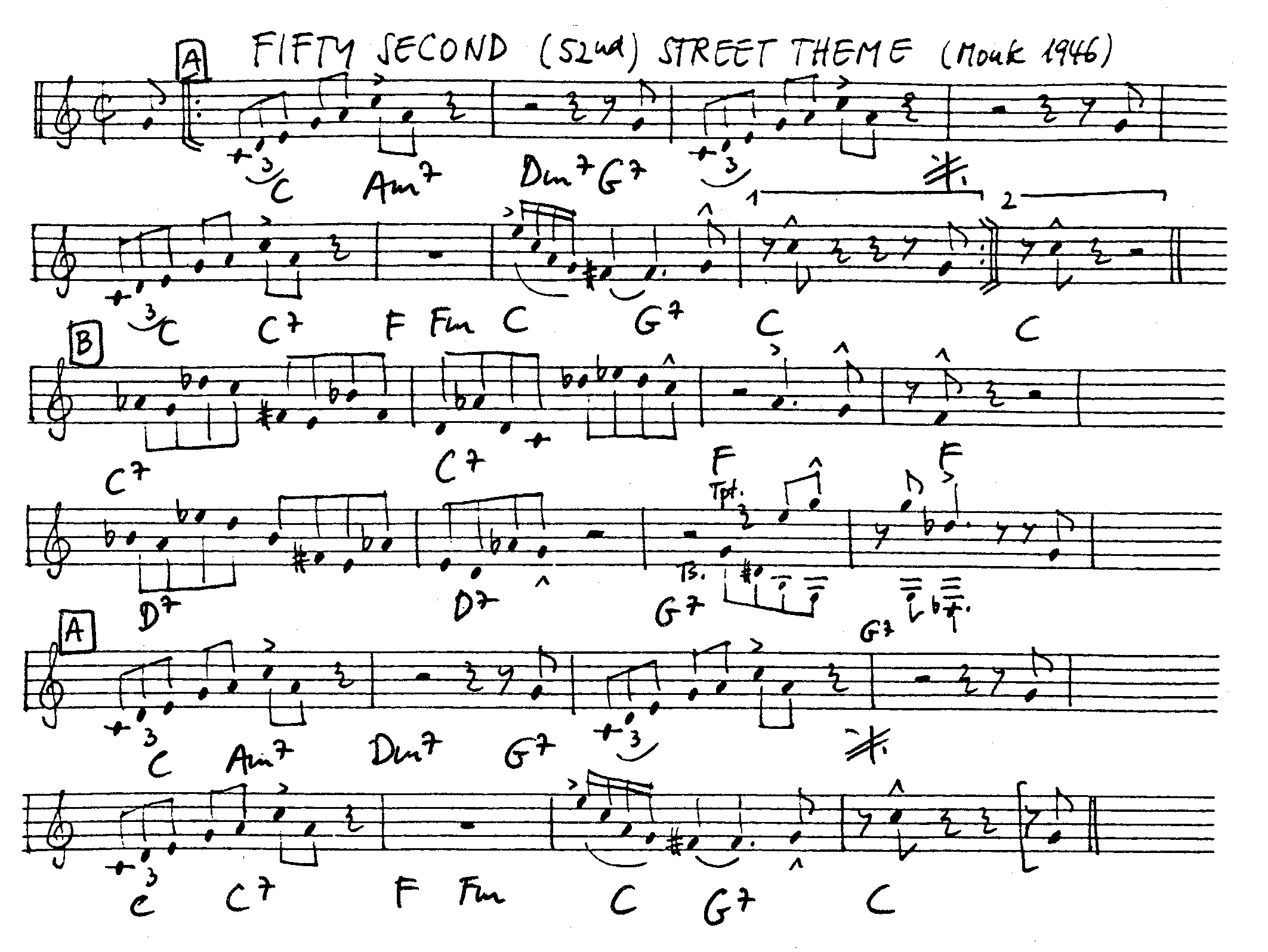 fifty second street theme leadsheet – book us for your next 20s or gatsby event